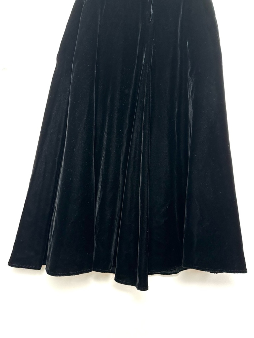 Whimsigoth Black Velvet Maxi Skirt Witchy Y2K Vampirecore Classic Minimalist - Picture 8 of 11